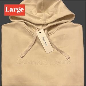 Men’s Calvin Klein Sweatshirt LG NEW Calvin Klein Hoodie “DESERT SAND DUN” NWT